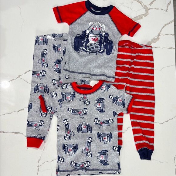 Carter's | NWOT Just One You Racecars Racing4 Piece Pajama Set Size 18M - Picture 1 of 13